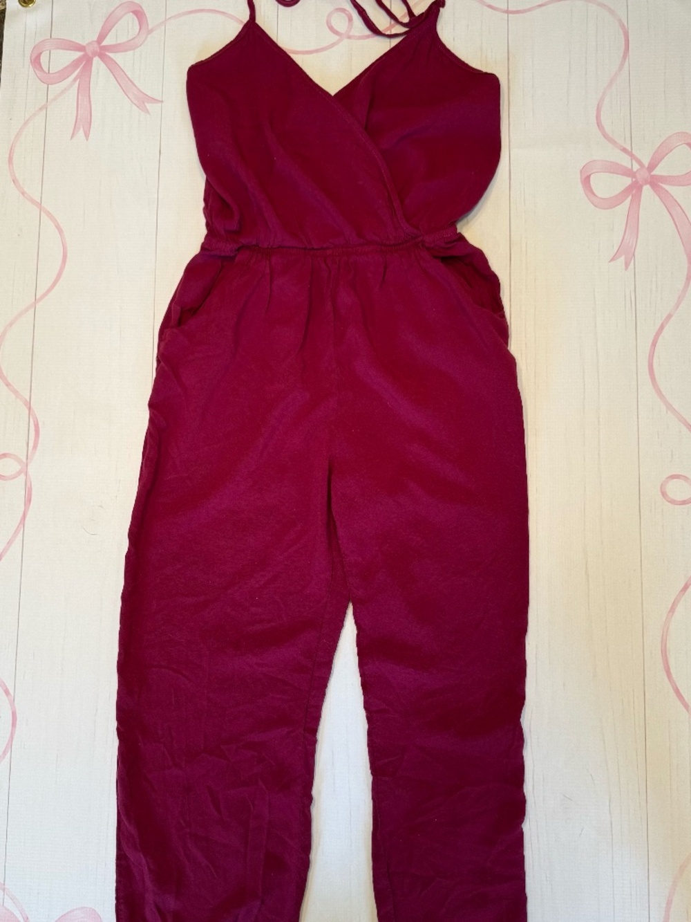 Lulus Burgundy wrap-front Jumpsuit Size S